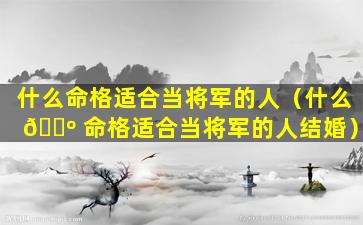 什么命格适合当将军的人（什么 🌺 命格适合当将军的人结婚）